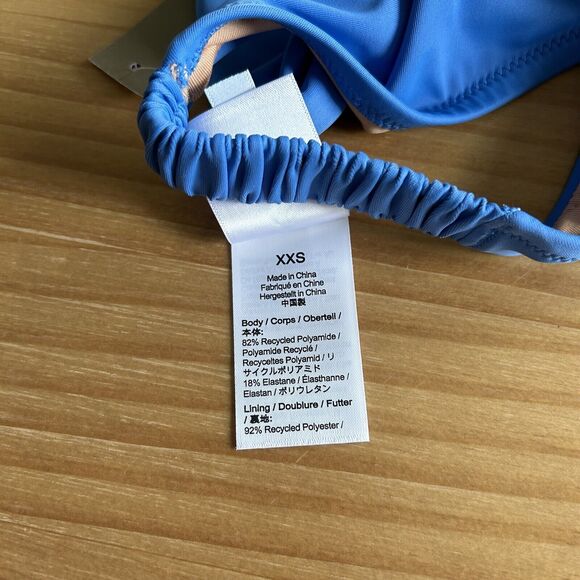 J. Crew Women’s Blue Scrunchie Strap Bikini Bottom XXS - Picture 4 of 5